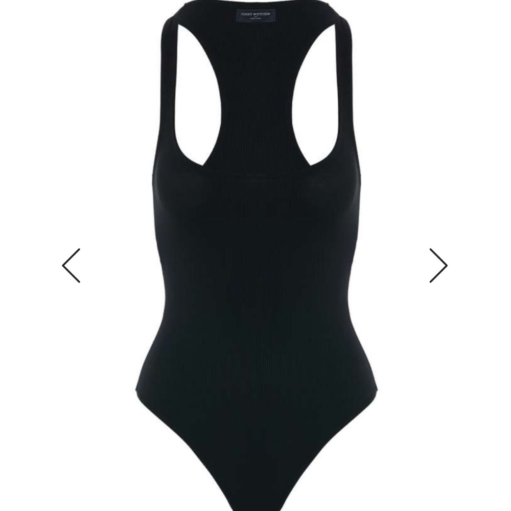 Naked Wardrobe Racerback Ribbed Bodysuit
